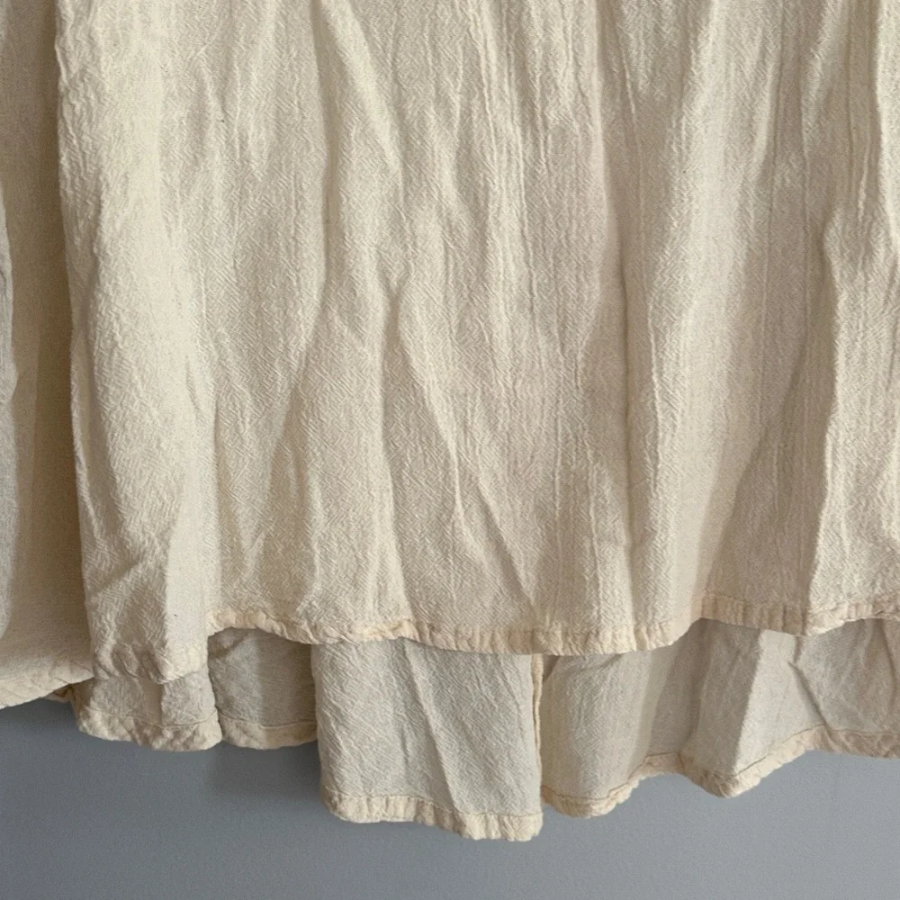 Oh My Gauze! Cream V-Neck Textured Tunic Top size 1 - Picture 8 of 13